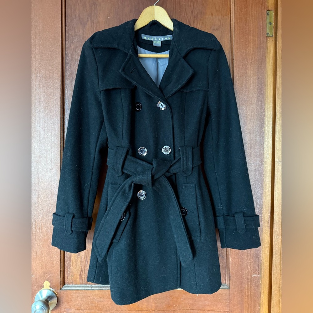Kenneth Cole Reaction Black Pea Coat